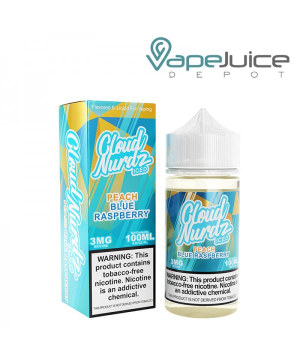 ICED Blue Raspberry Peach TFN Cloud Nurdz 100ml