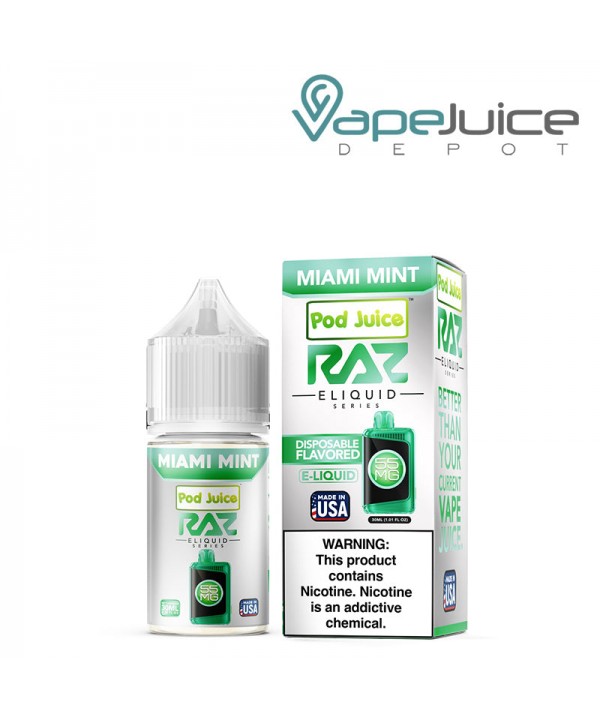 Miami Mint Pod Juice x Raz TFN Salt 30ml
