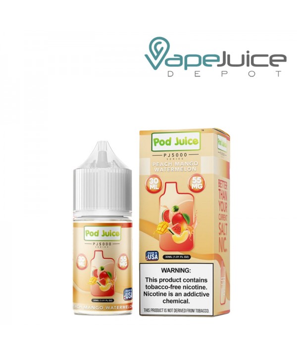 Peach Mango Watermelon Pod Juice PJ5000 TFN Salt 3...